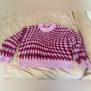 THML Burgundy and Pink Patterned Sweater